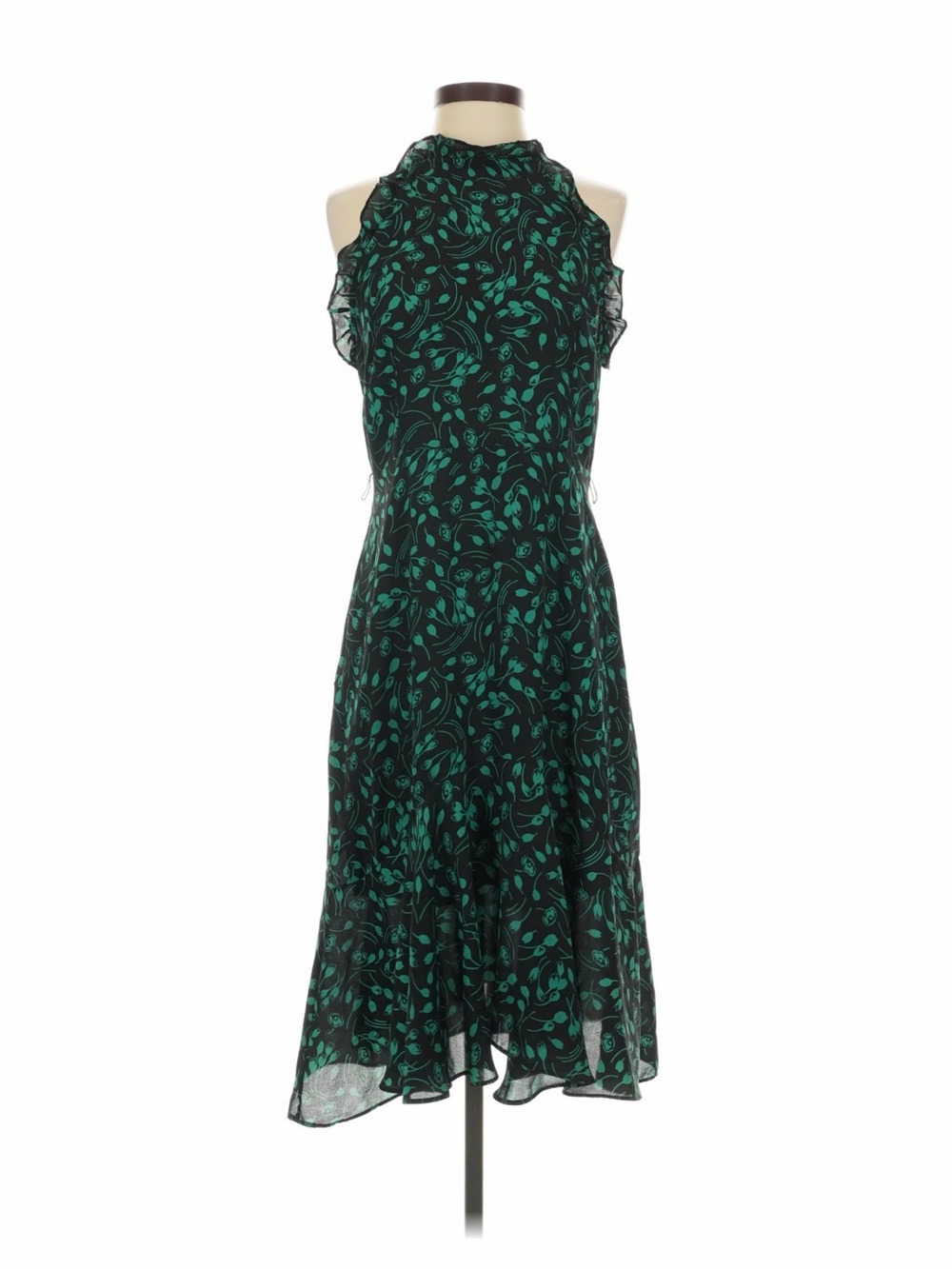 Who what wear Green Floral Halter Midi Dress size small